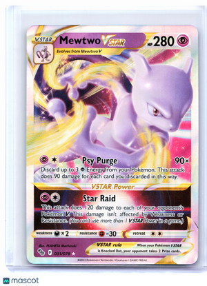 2022 Pokemon—Mewtwo VSTAR #031/078 Pokemon GO—Ultra Rare Holo