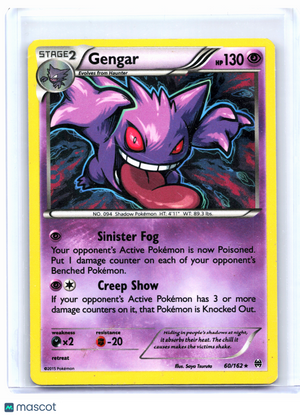 2015 Pokemon—Gengar #60/162 BREAKthrough—Holo Rare [Damaged]