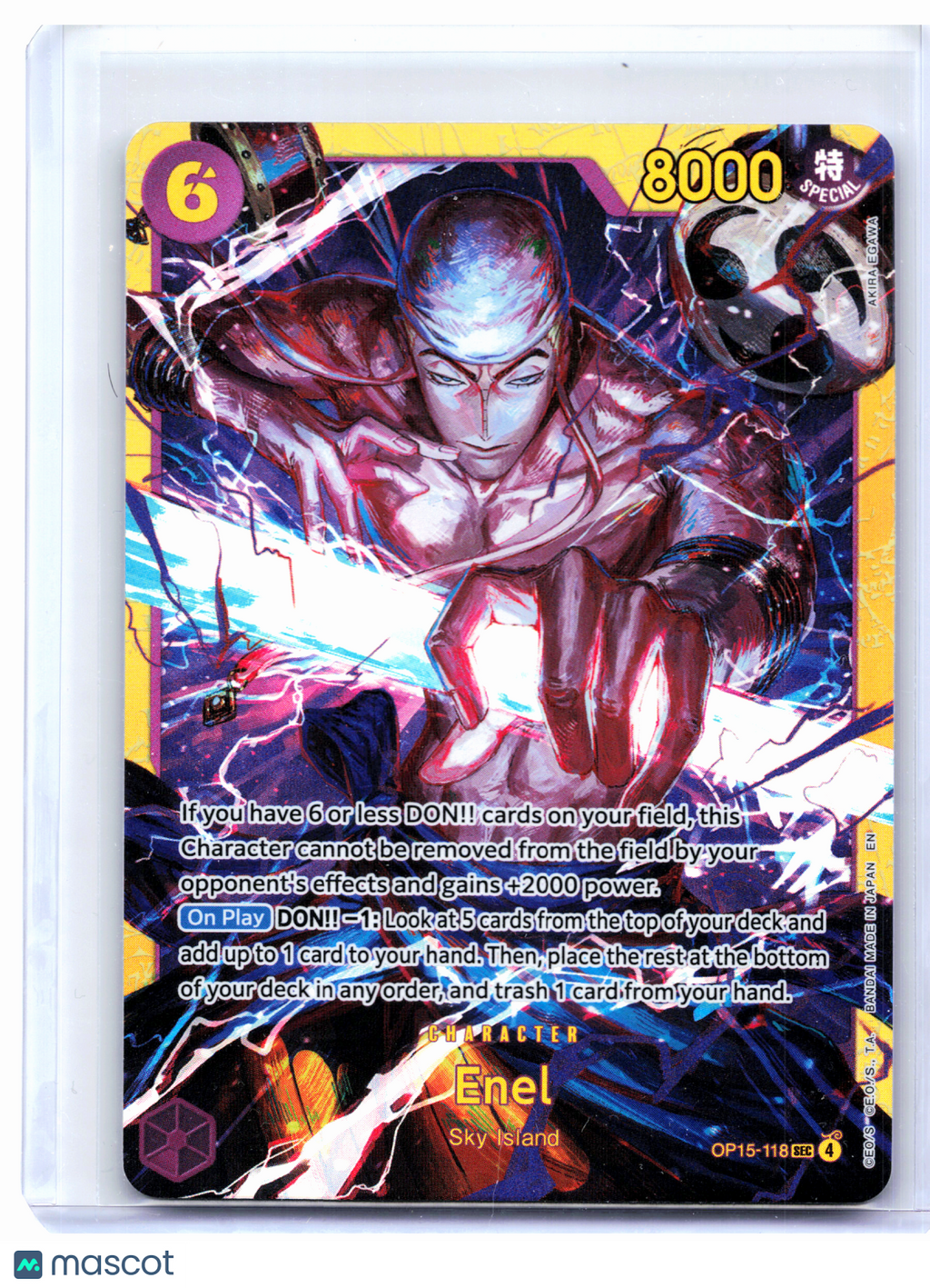 2026 One Piece—Enel #OP15-118 Adventure on Kami's Island—Secret Rare Foil