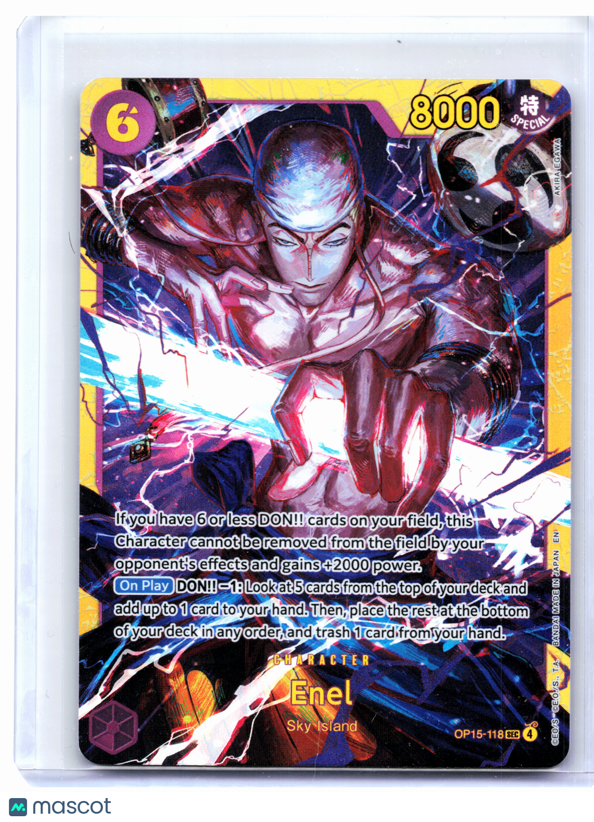2026 One Piece—Enel #OP15-118 Adventure on Kami's Island—Secret Rare Foil