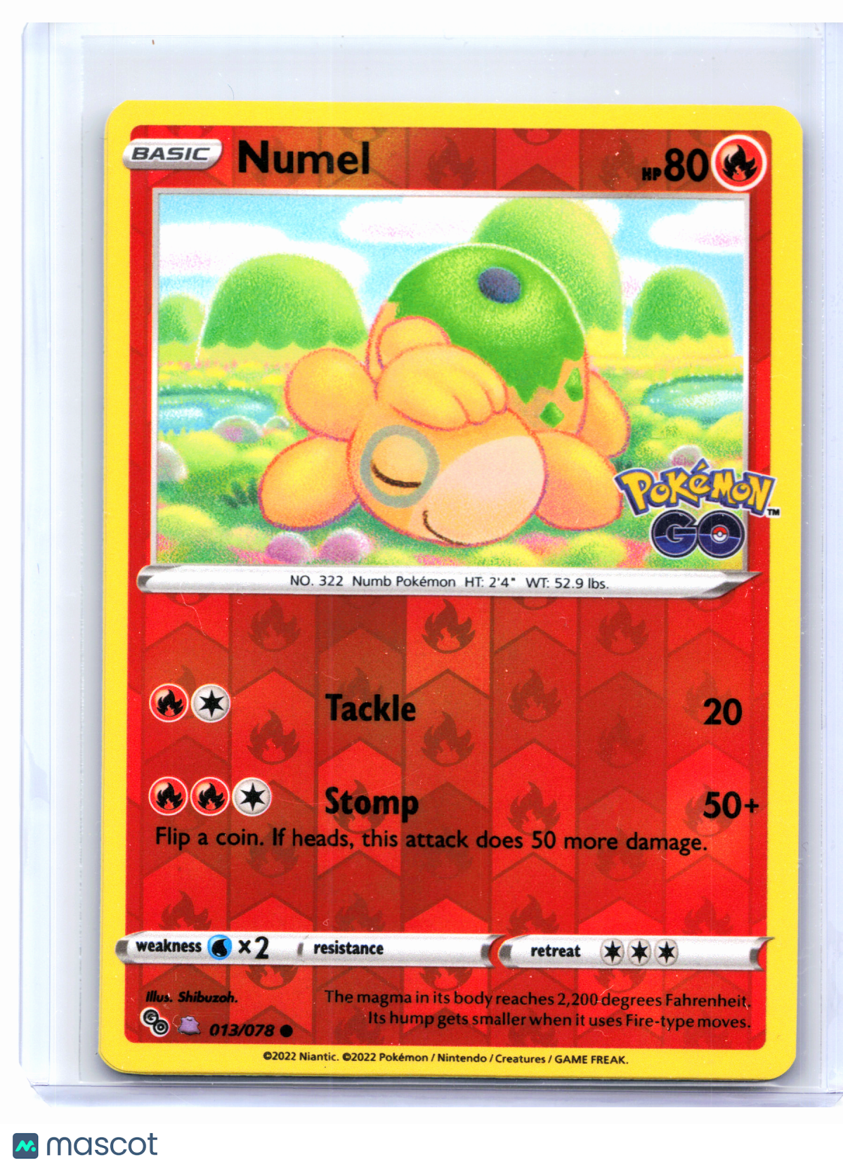 2022 Pokemon—Numel (Peelable Ditto) #013/078 Pokemon GO—Common Reverse Holo