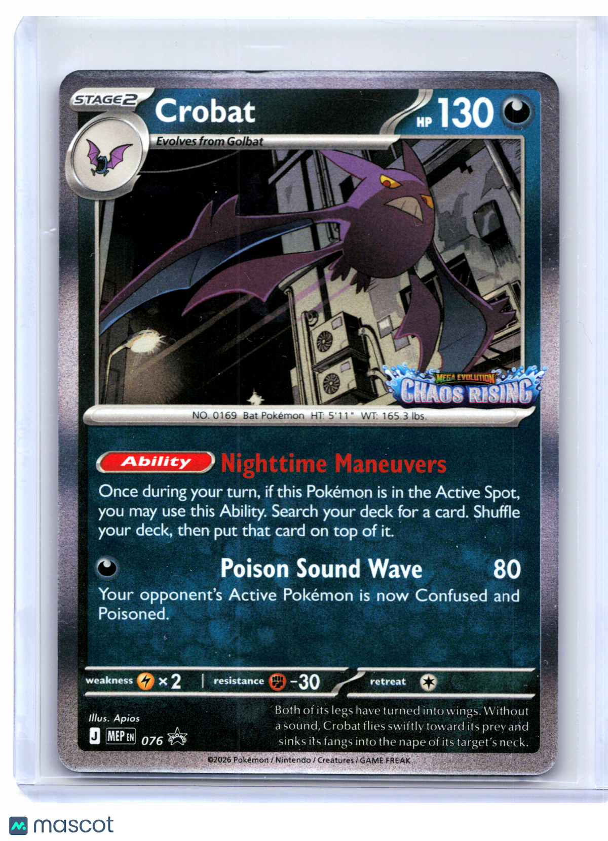 2026 Pokemon—Crobat #076 Mega Evolution Promo—Black Star Promo Holo