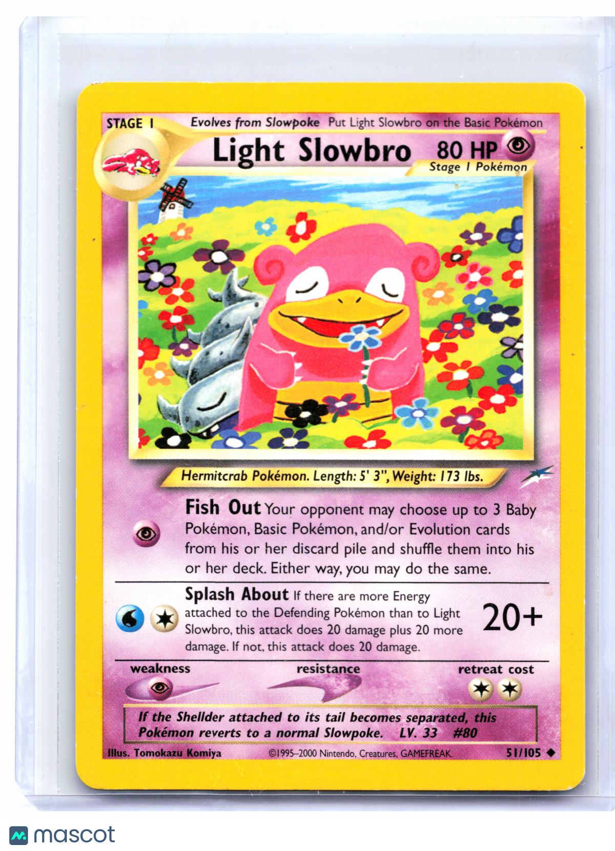 2002 Pokemon—Light Slowbro #51/105 Neo Destiny—Uncommon Nonholo [Lightly Played]