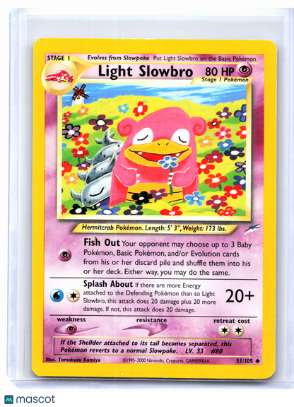 2002 Pokemon—Light Slowbro #51/105 Neo Destiny—Uncommon Nonholo [Lightly Played]