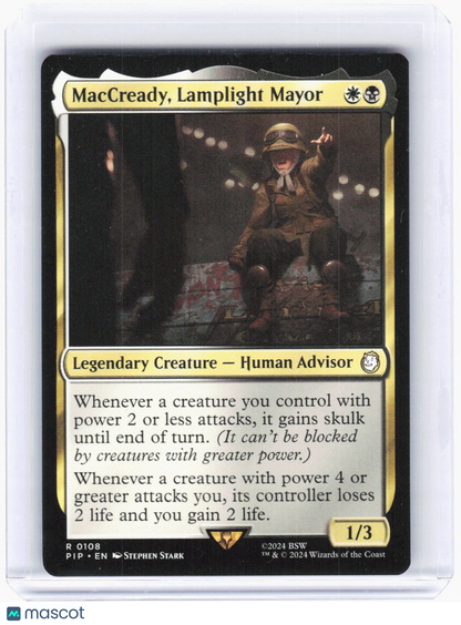 2024 Magic: The Gathering—MacCready, Lamplight Mayor #108 (PIP)—Rare Non-Foil