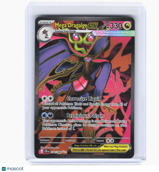 2025 Pokemon—Mega Dragalge ex #104/86 Chaos Rising—Ultra Rare Foil