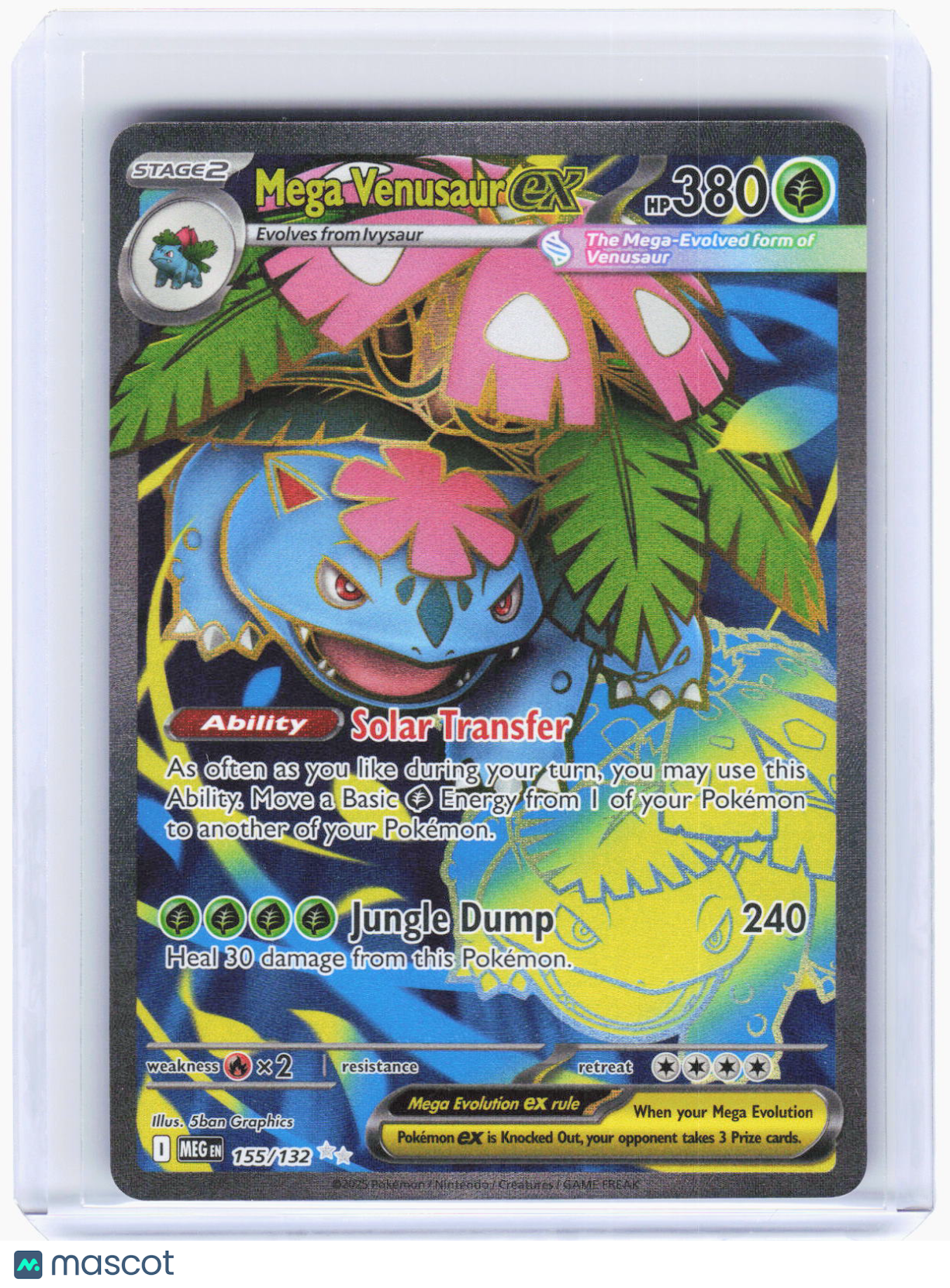 2025 Pokemon—Mega Venusaur ex #155/132 Mega Evolution—Ultra Rare Foil