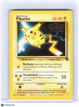 1999 Pokemon—Pikachu (Movie Promo) #4 WoTC Promo—Black Star Promo Non-Foil (DMG)