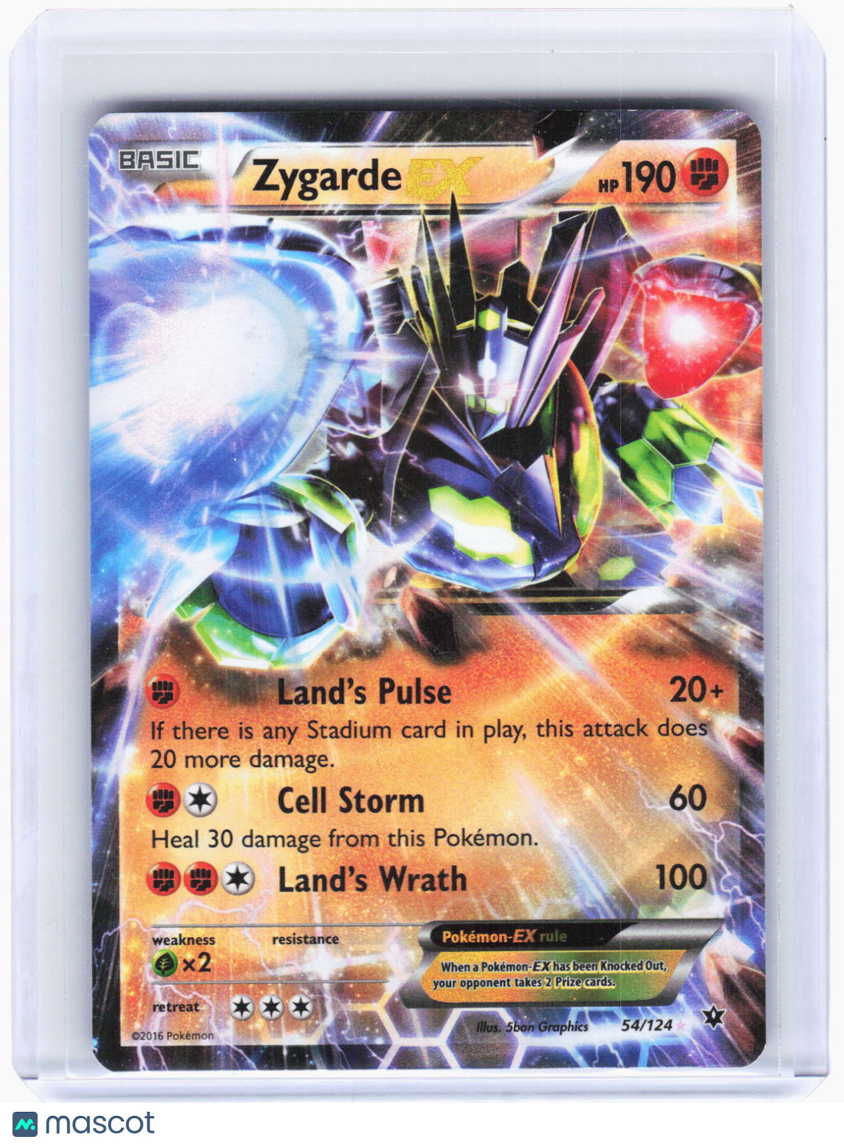 2016 Pokemon—Zygarde EX #54/124 Fates Collide—Ultra Rare Foil