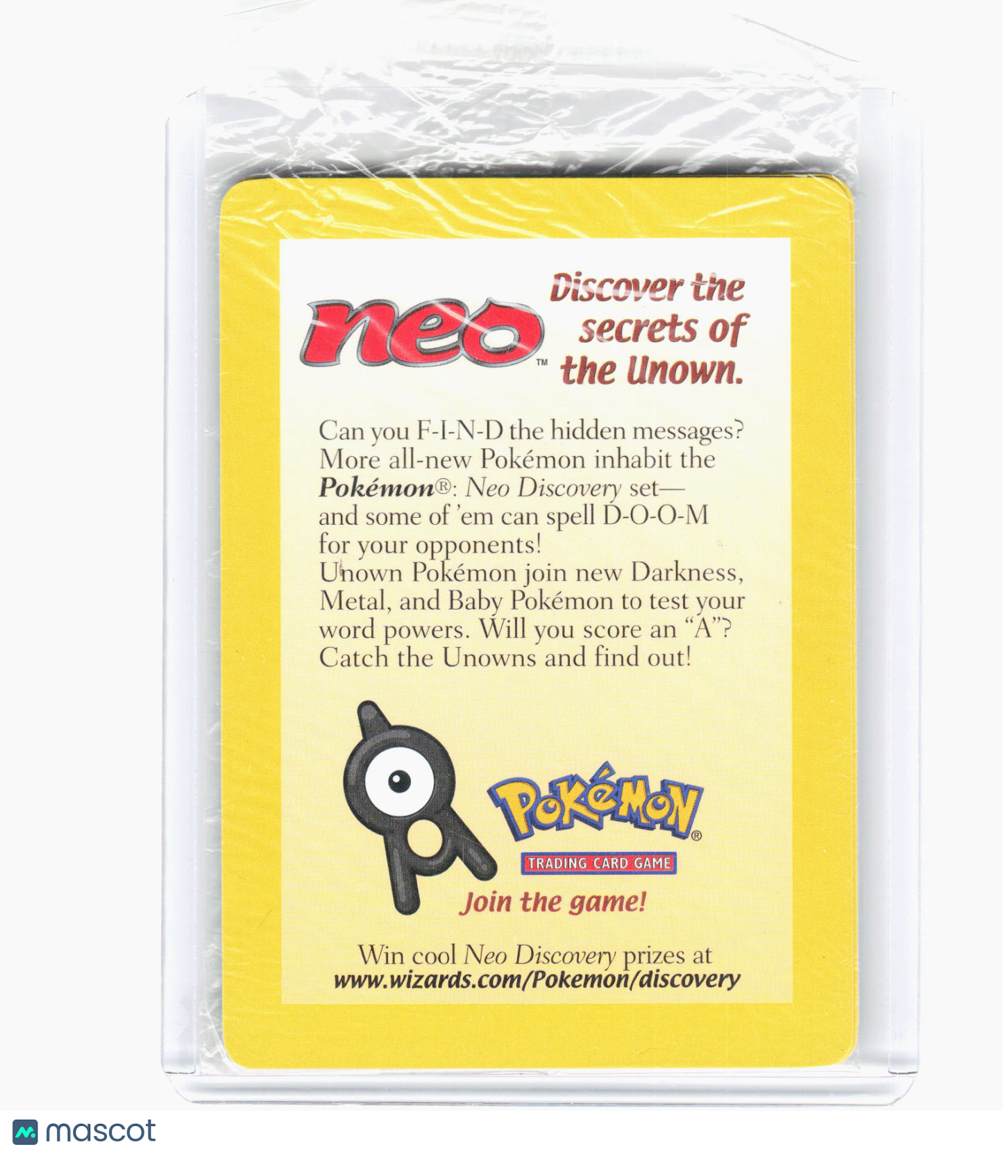2001 Pokemon—Entei #34/53 WoTC Promo—Promo Reverse Holo (Sealed)