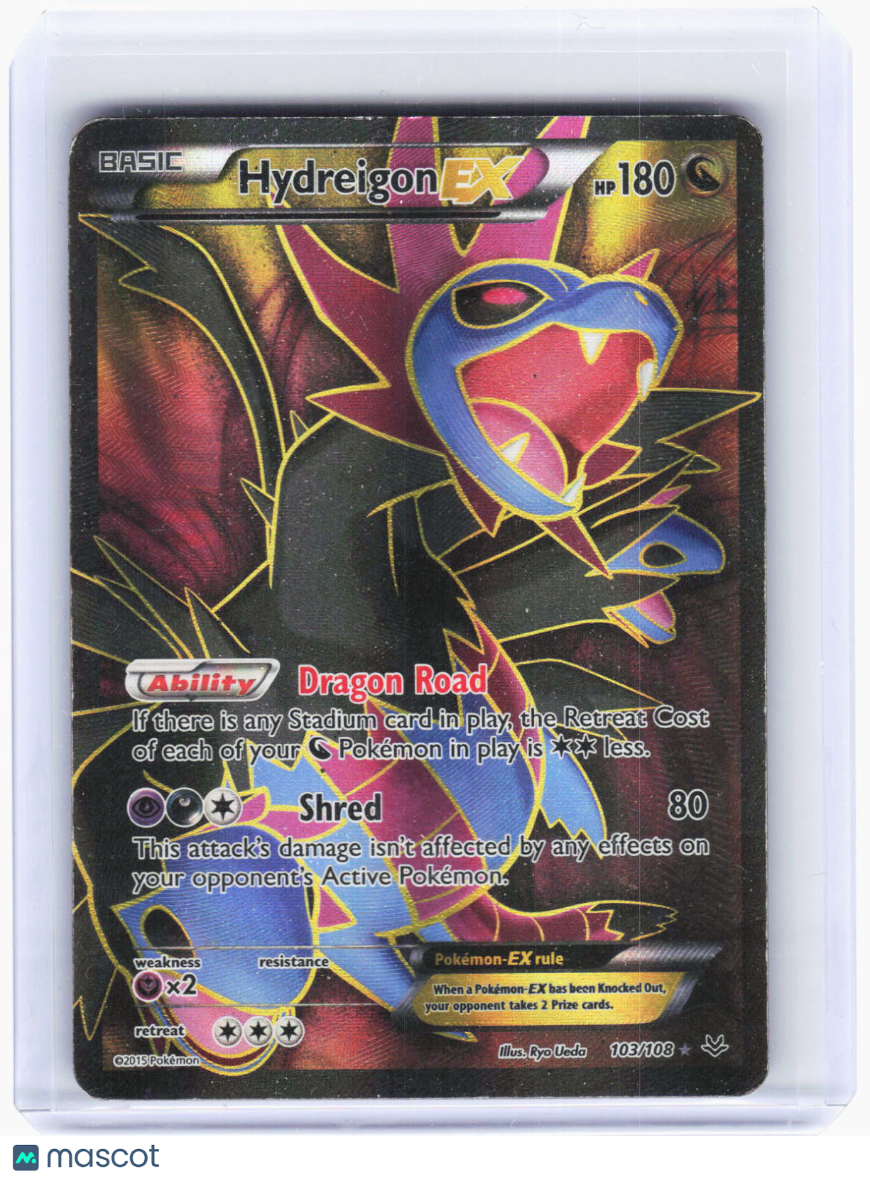 2015 Pokemon—Hydreigon EX (103 Full Art) #103/108 Roaring Skies—UR Foil (HP)