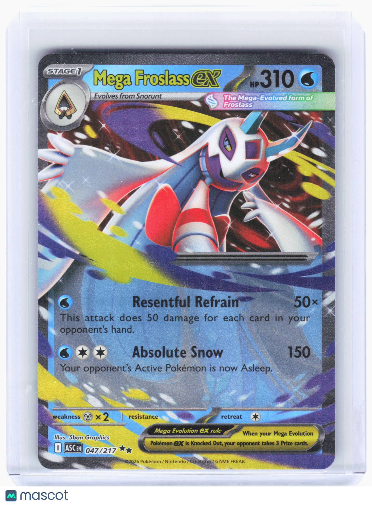 2026 Pokemon—Mega Froslass ex #47 Ascended Heroes—Double Rare Holo