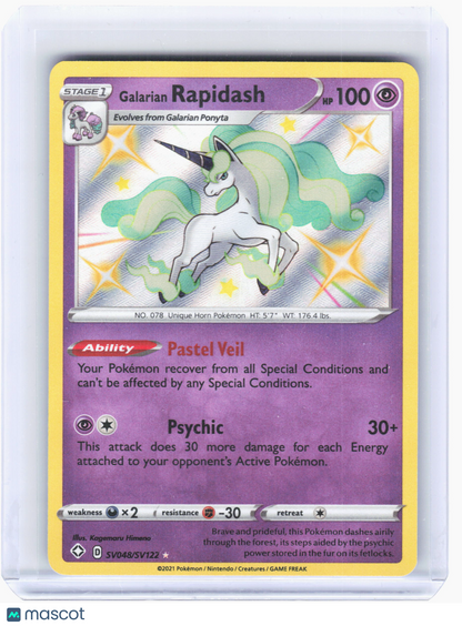 2021 Pokemon—Galarian Rapidash #SV048 Shining Fates: Shiny Vault—Shiny Holo Rare