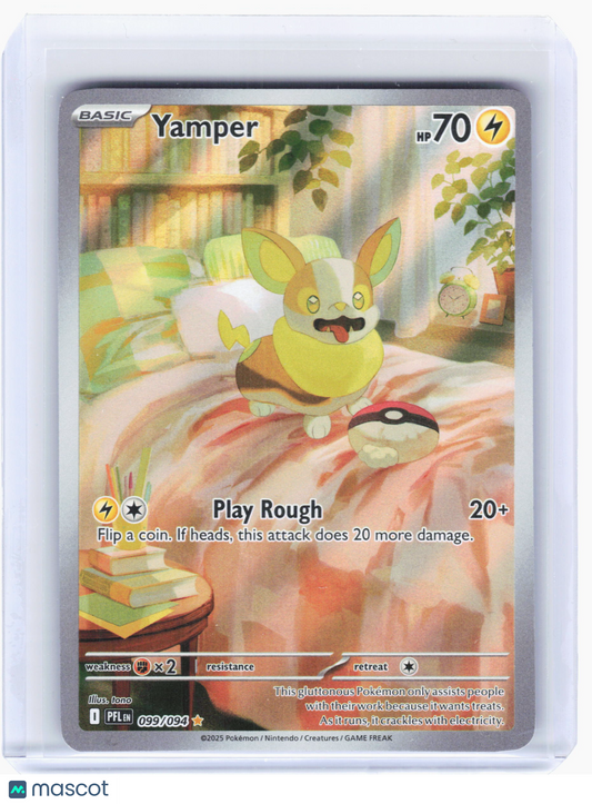 2025 Pokemon—Yamper #99 Phantasmal Flame—Illustration Rare Holo