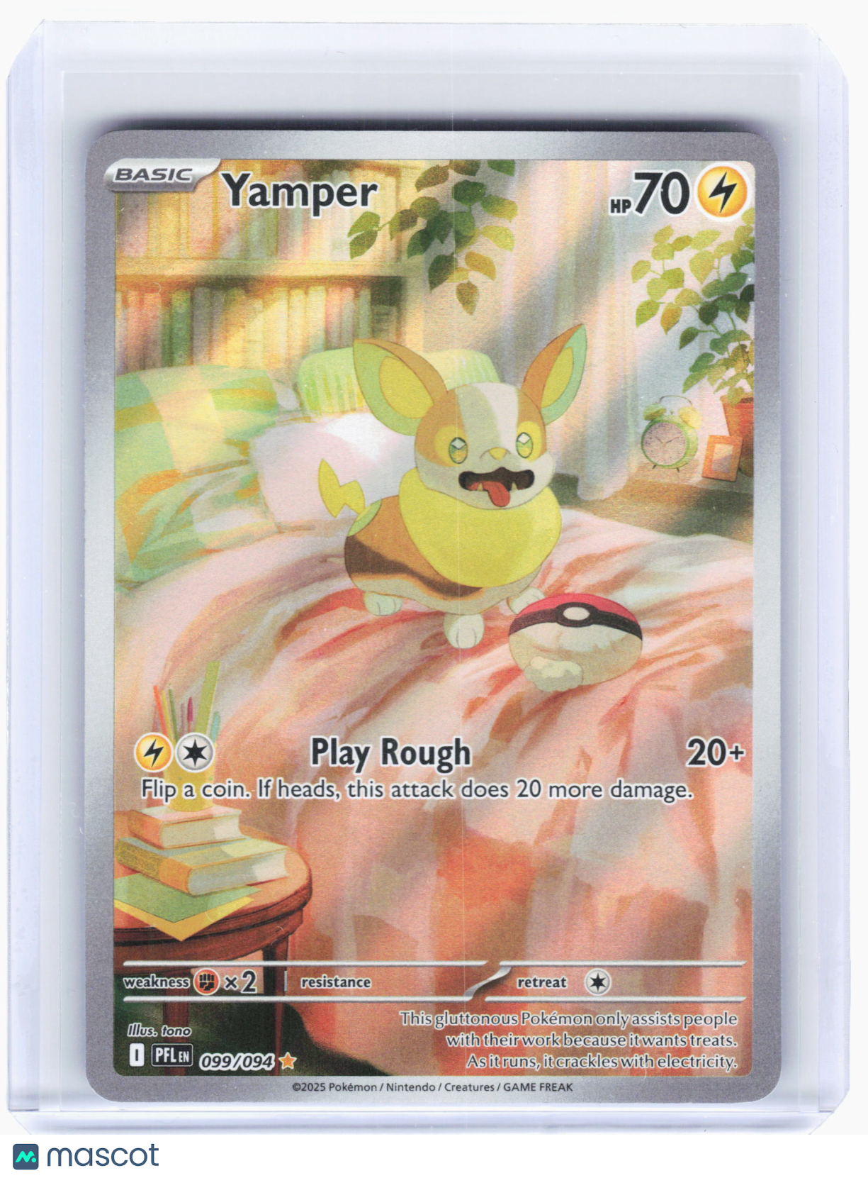 2025 Pokemon—Yamper #99 Phantasmal Flame—Illustration Rare Holo
