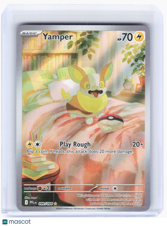 2025 Pokemon—Yamper #99 Phantasmal Flame—Illustration Rare Holo