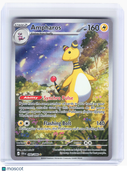 2026 Pokemon—Ampharos #90 Chaos Rising—Illustration Rare Holo