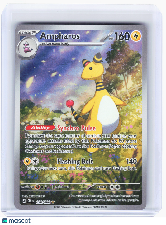 2026 Pokemon—Ampharos #90 Chaos Rising—Illustration Rare Holo