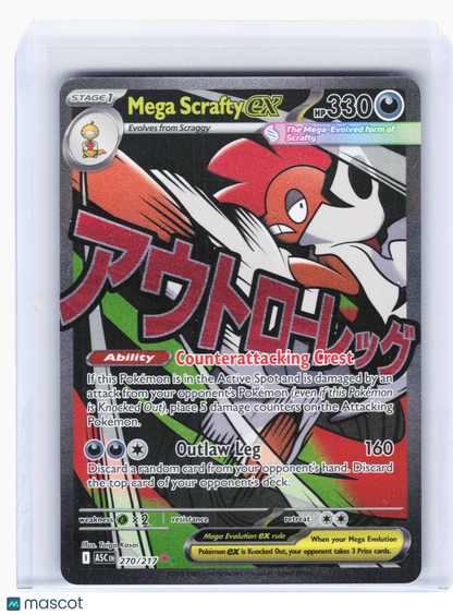 2026 Pokemon—Mega Scrafty ex #270 Ascended Heroes—Mega Attack Rare Holo