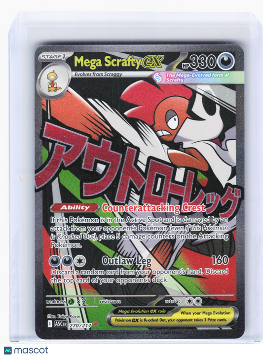 2026 Pokemon—Mega Scrafty ex #270 Ascended Heroes—Mega Attack Rare Holo