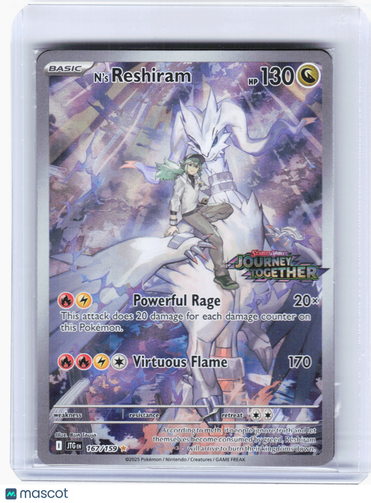 2025 Pokemon—N's Reshiram #167—Illustration Rare Holo (Stamped) [Sealed]