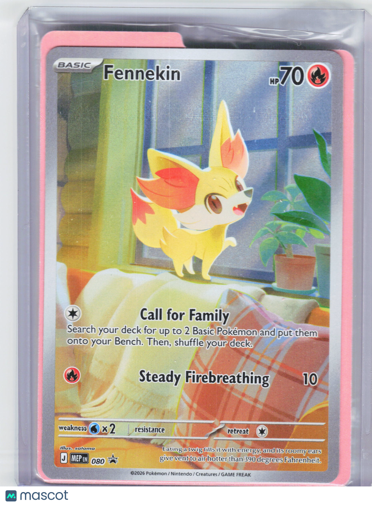 2026 Pokemon—Fennekin #80 Mega Evolution Promo—Black Star Promo Holo [Sealed]