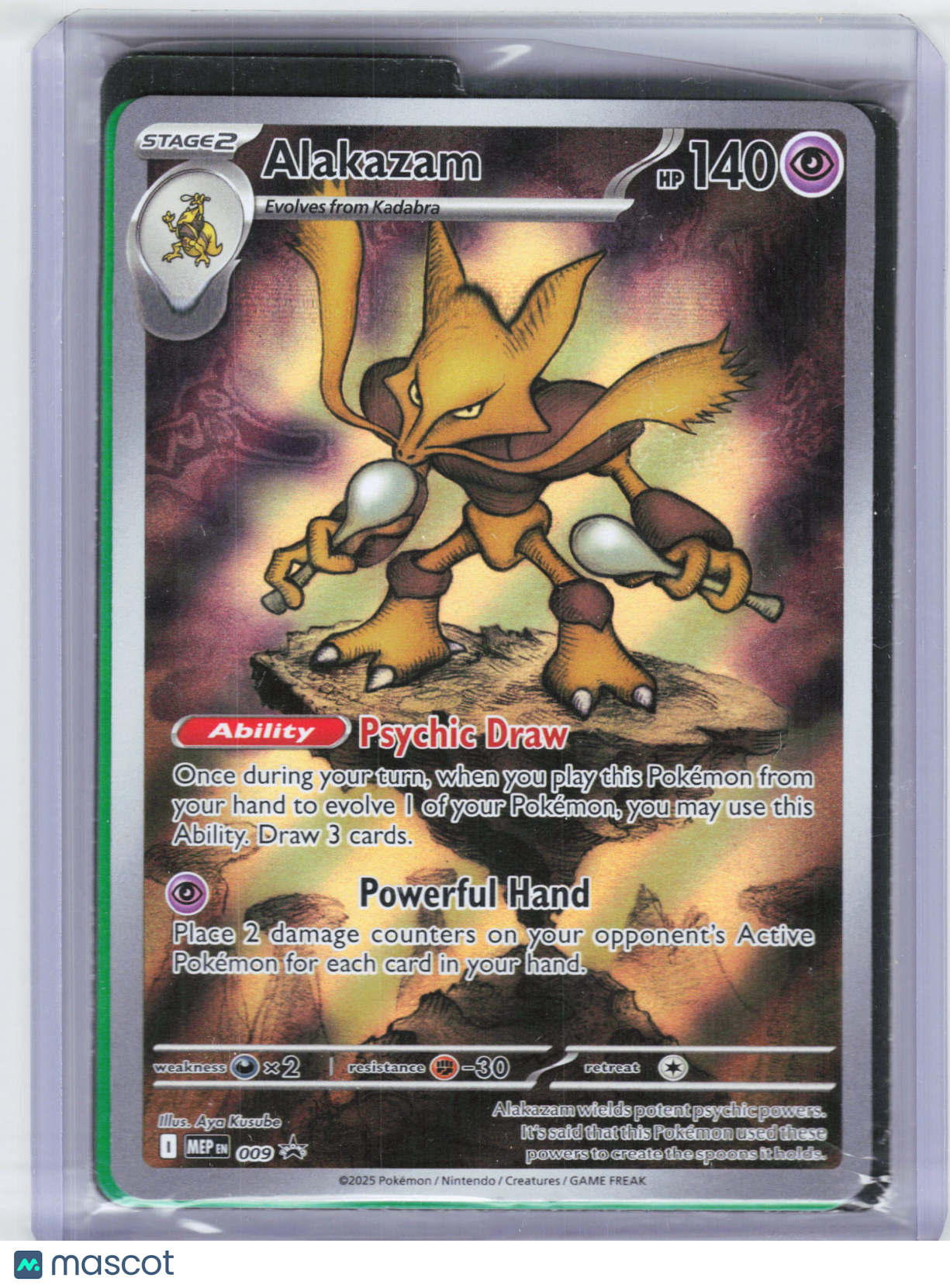 2025 Pokemon—Alakazam #9 Mega Evolution Promo—Black Star Promo Holo [Sealed]