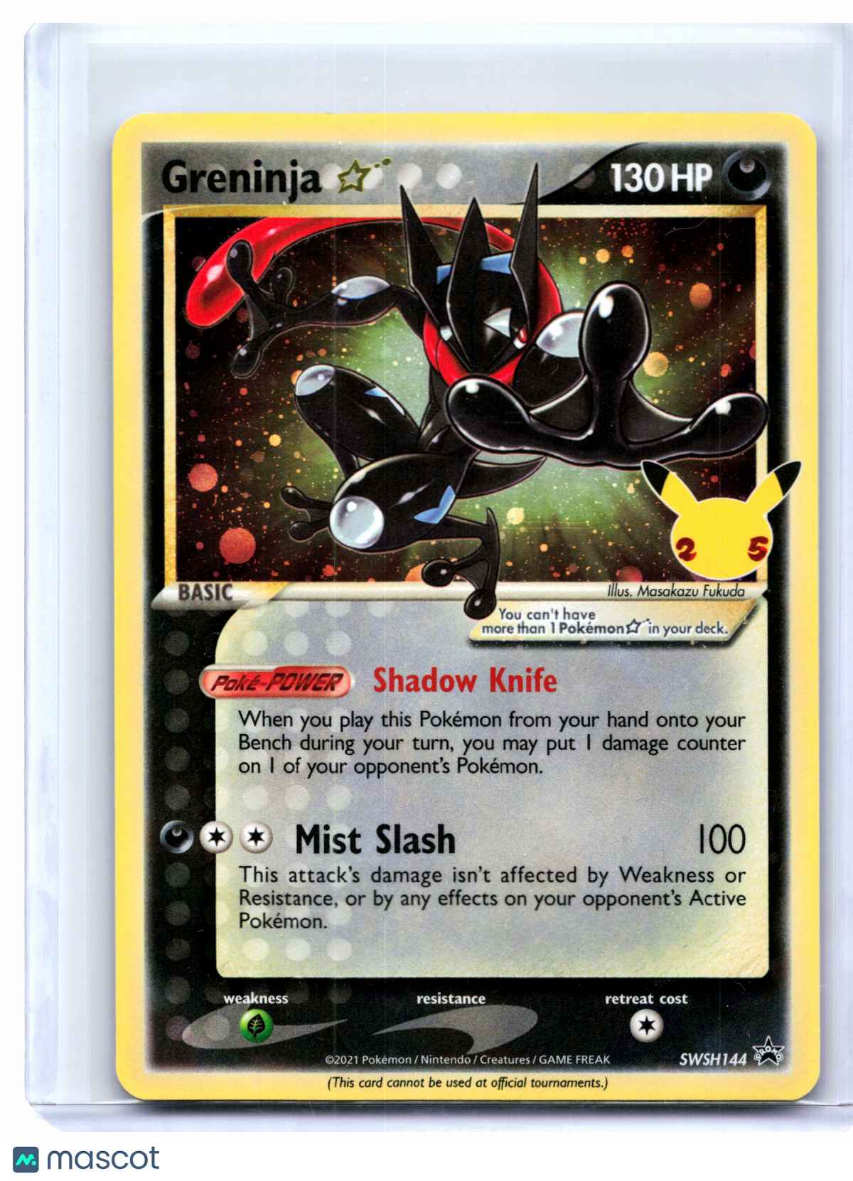2021 Pokemon—Greninja Star #SWSH144 Celebrations—Black Star Promo Holo [LP]
