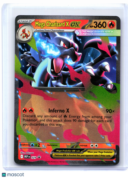 2026 Pokemon—Mega Charizard X ex #029 Mega Evolution Promo—Black Star Promo Holo