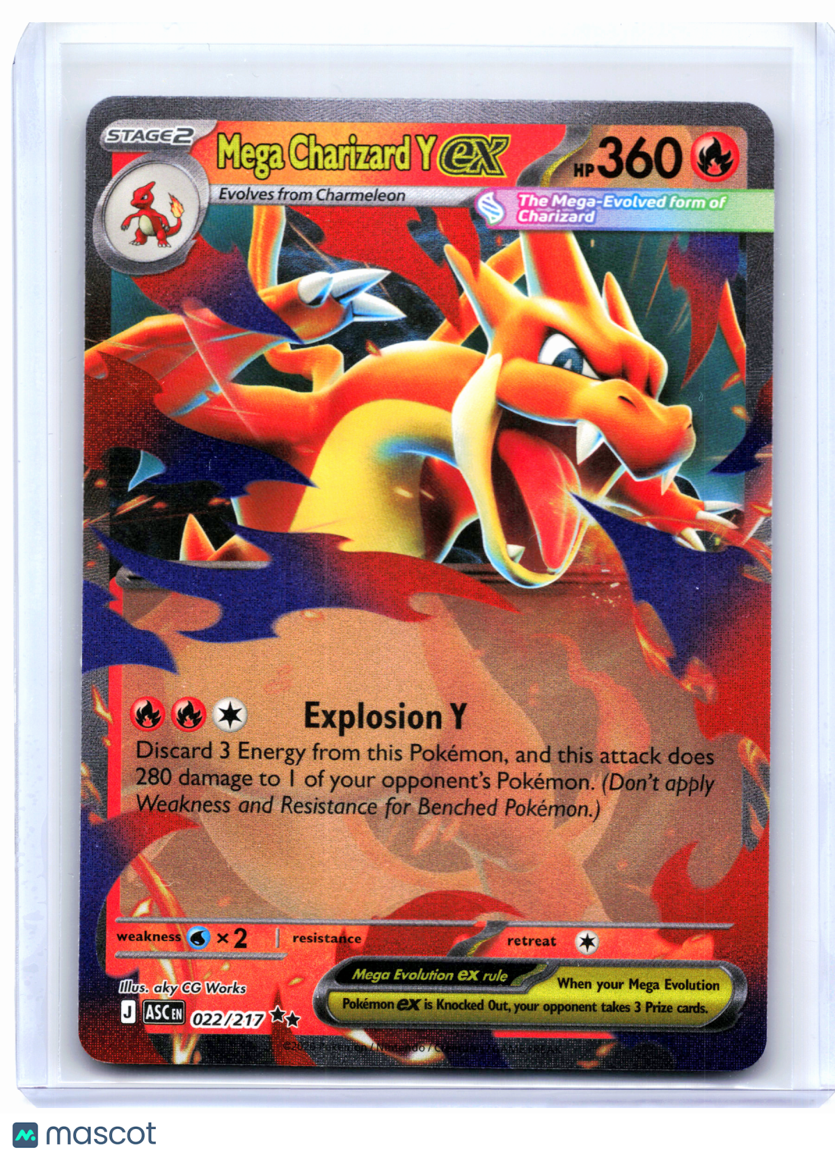 2026 Pokemon—Mega Charizard Y ex #022/217 Ascended Heroes—Double Rare Holo