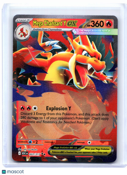 2026 Pokemon—Mega Charizard Y ex #022/217 Ascended Heroes—Double Rare Holo