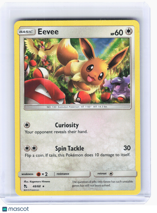 2019 Pokemon—Eevee #48/68 Hidden Fates—Holo Rare