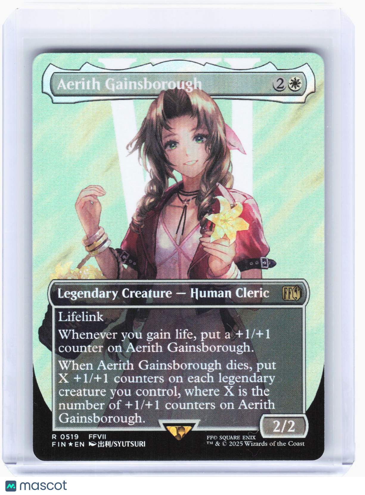 2025 Magic: TG—Aerith Gainsborough #519 FIN—Rare Surge Foil (Borderless)