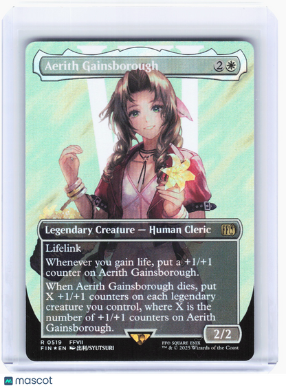2025 Magic: TG—Aerith Gainsborough #519 FIN—Rare Surge Foil (Borderless)