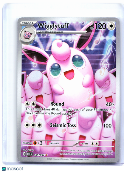 2025 Pokemon—Wigglytuff #105/094 Phantasmal Flames—Illustration Rare Holo