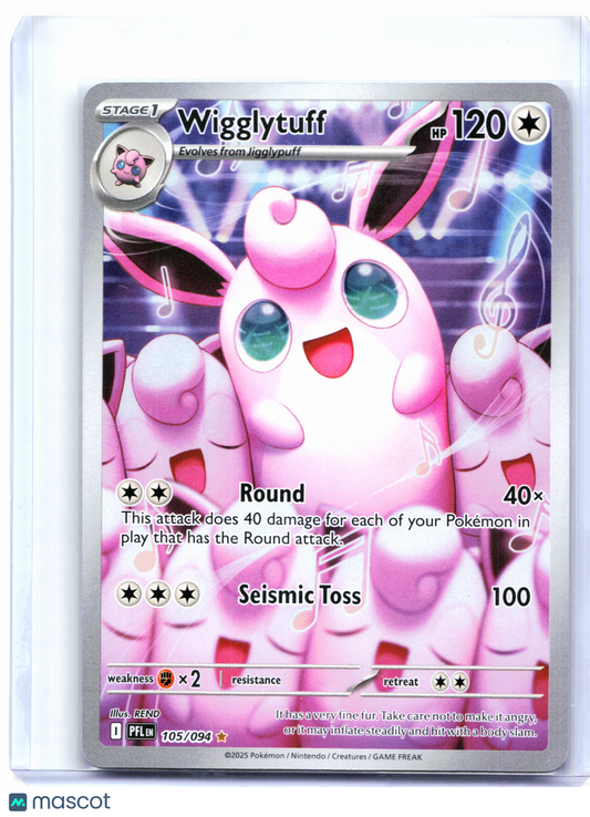 2025 Pokemon—Wigglytuff #105/094 Phantasmal Flames—Illustration Rare Holo