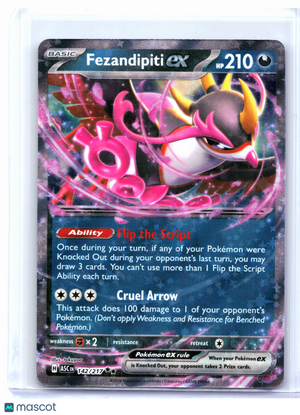 2026 Pokemon—Fezandipiti ex #142/217 Ascended Heroes—Double Rare Holo