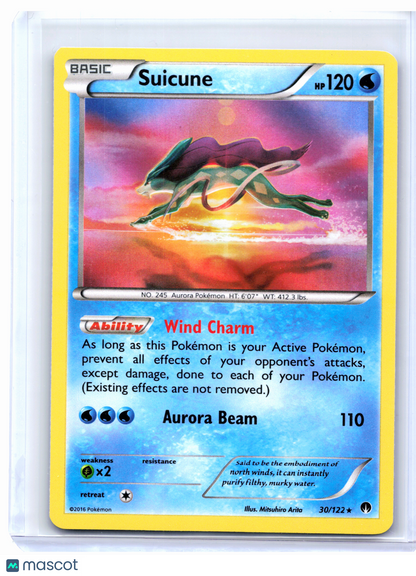2016 Pokemon—Suicune #30/122 BREAKpoint—Holo Rare