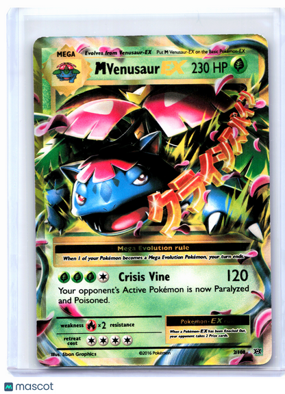 2016 Pokemon—M Venusaur EX #2/108 Evolutions—Ultra Rare Holo [Moderately Played]