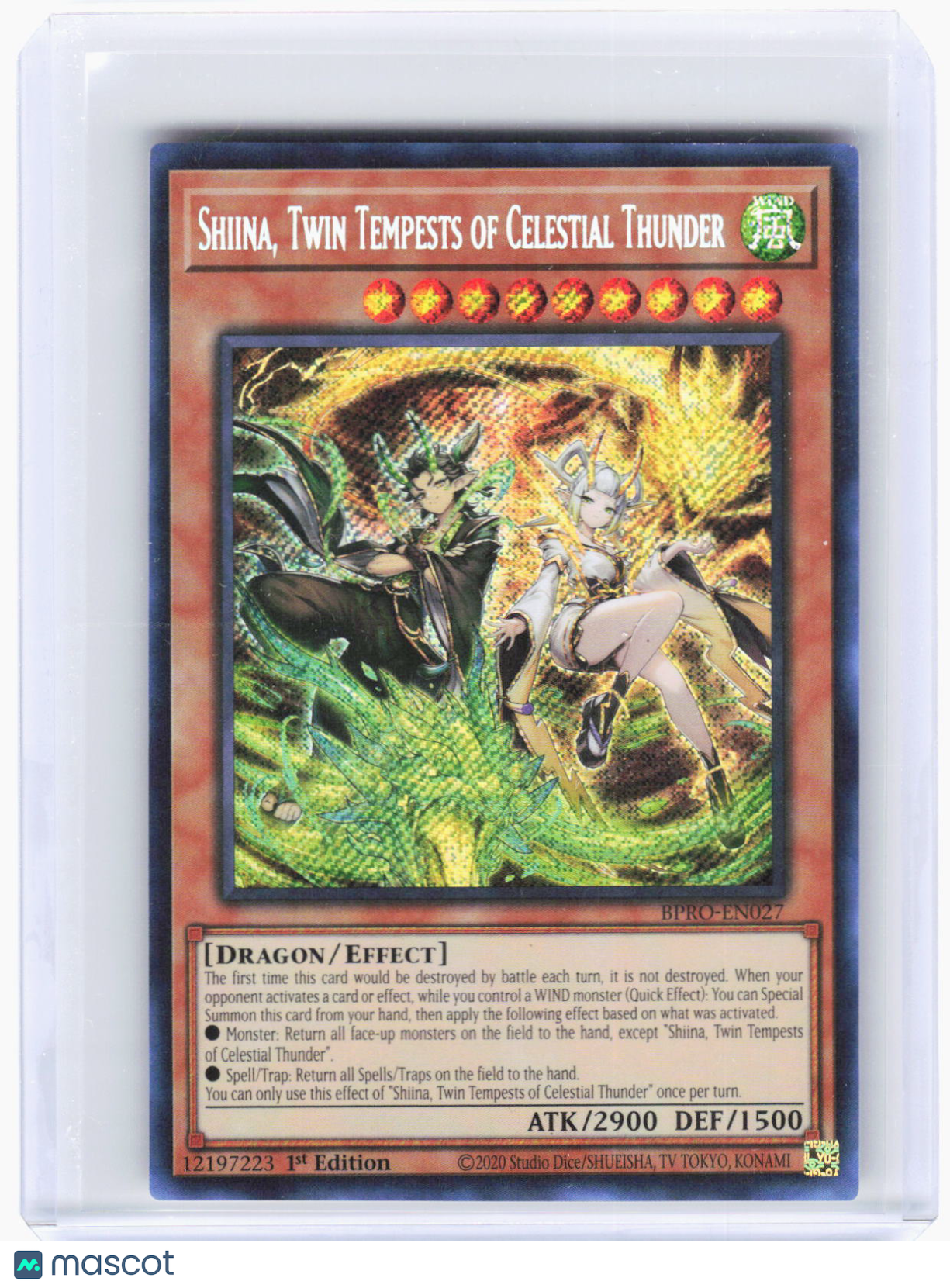 2026 YuGiOh!—Shiina, Twin Tempests of Celestial Thunder #BPRO-EN027—SR Foil