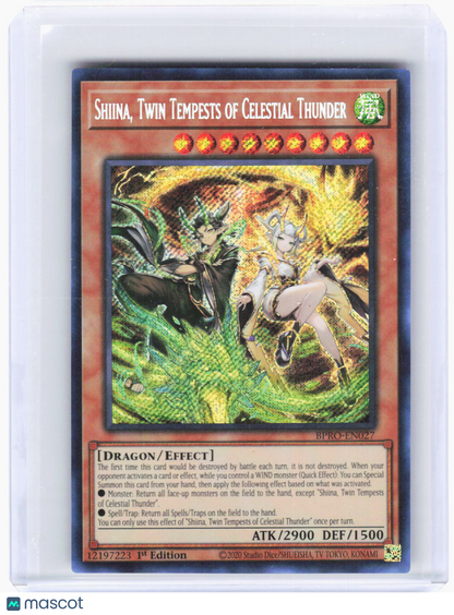 2026 YuGiOh!—Shiina, Twin Tempests of Celestial Thunder #BPRO-EN027—SR Foil