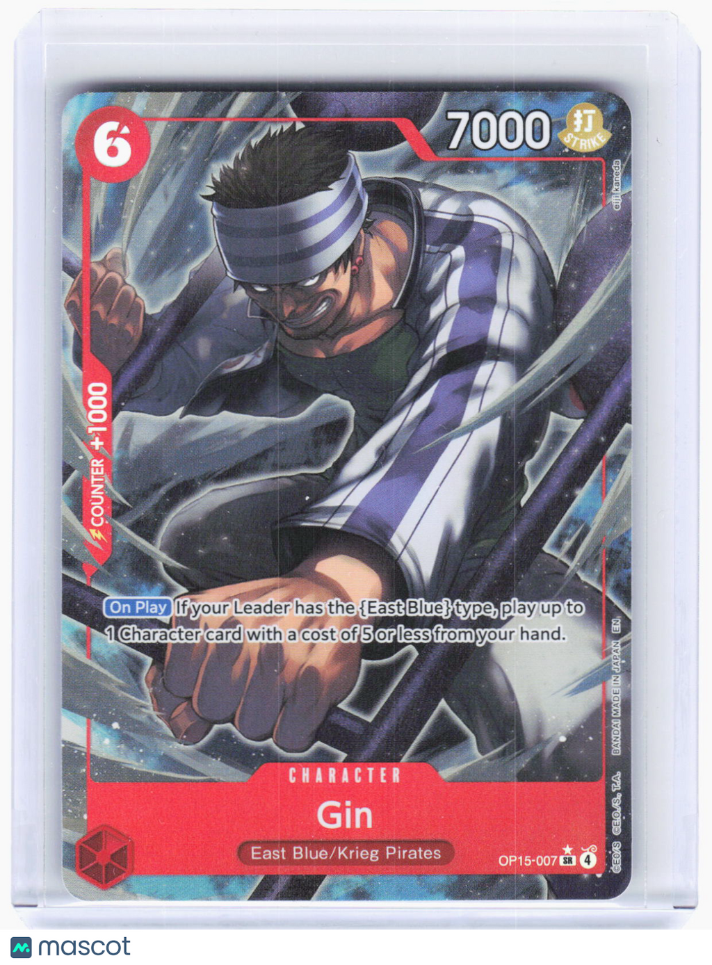 2023 One Piece Card Game—Gin (Alt Art) #OP15-007 (OP15-EB04)—Super Rare Foil