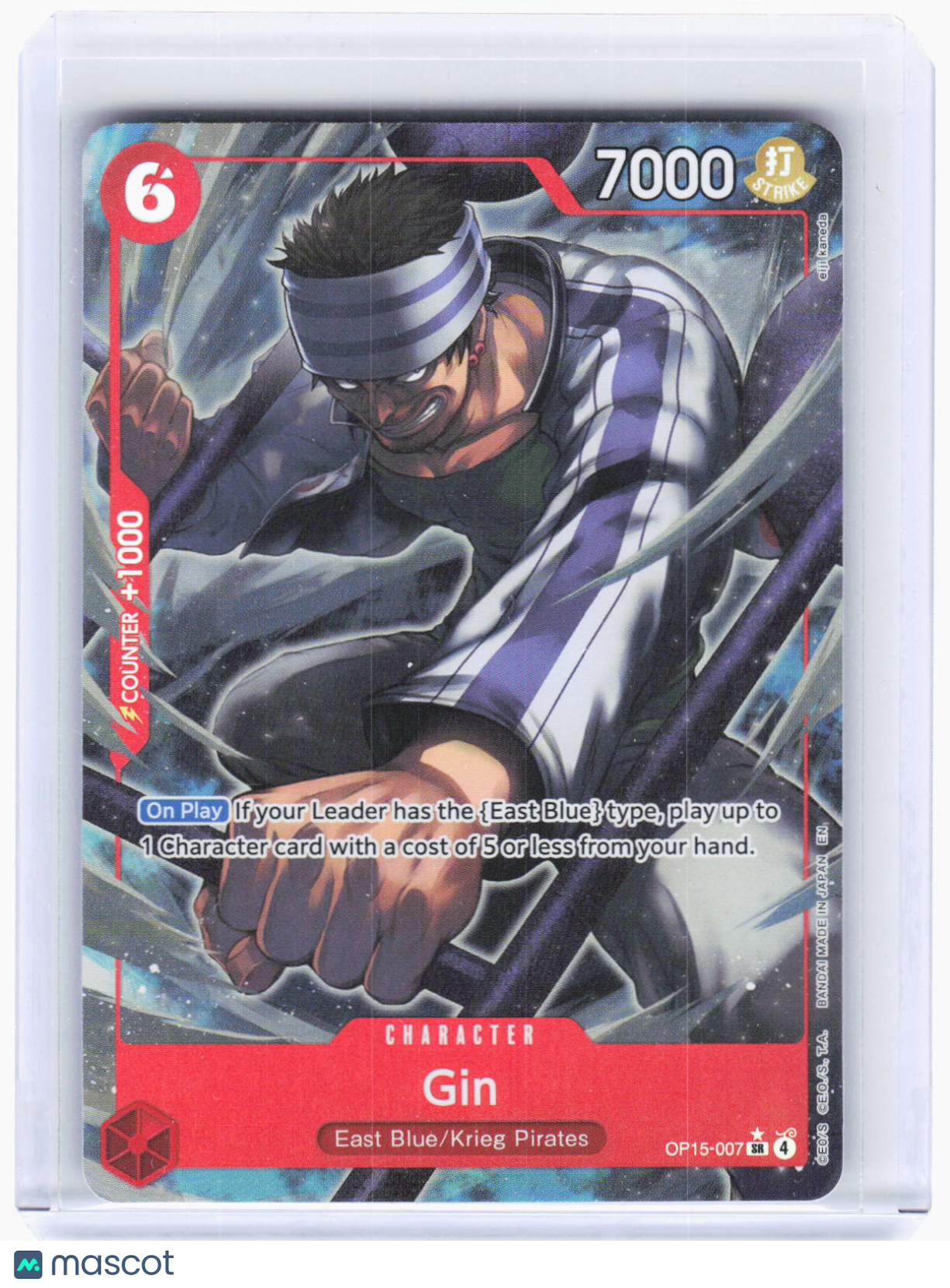 2023 One Piece Card Game—Gin (Alt Art) #OP15-007 (OP15-EB04)—Super Rare Foil