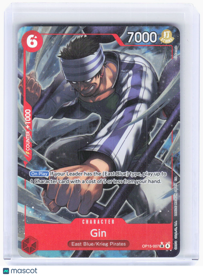 2023 One Piece Card Game—Gin (Alt Art) #OP15-007 (OP15-EB04)—Super Rare Foil