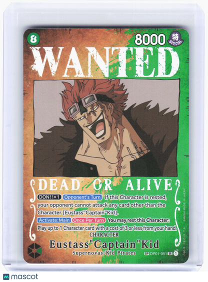 2023 One Piece Card Game—Eustass"Captain"Kid #OP01-051 (OP03)—SR Foil
