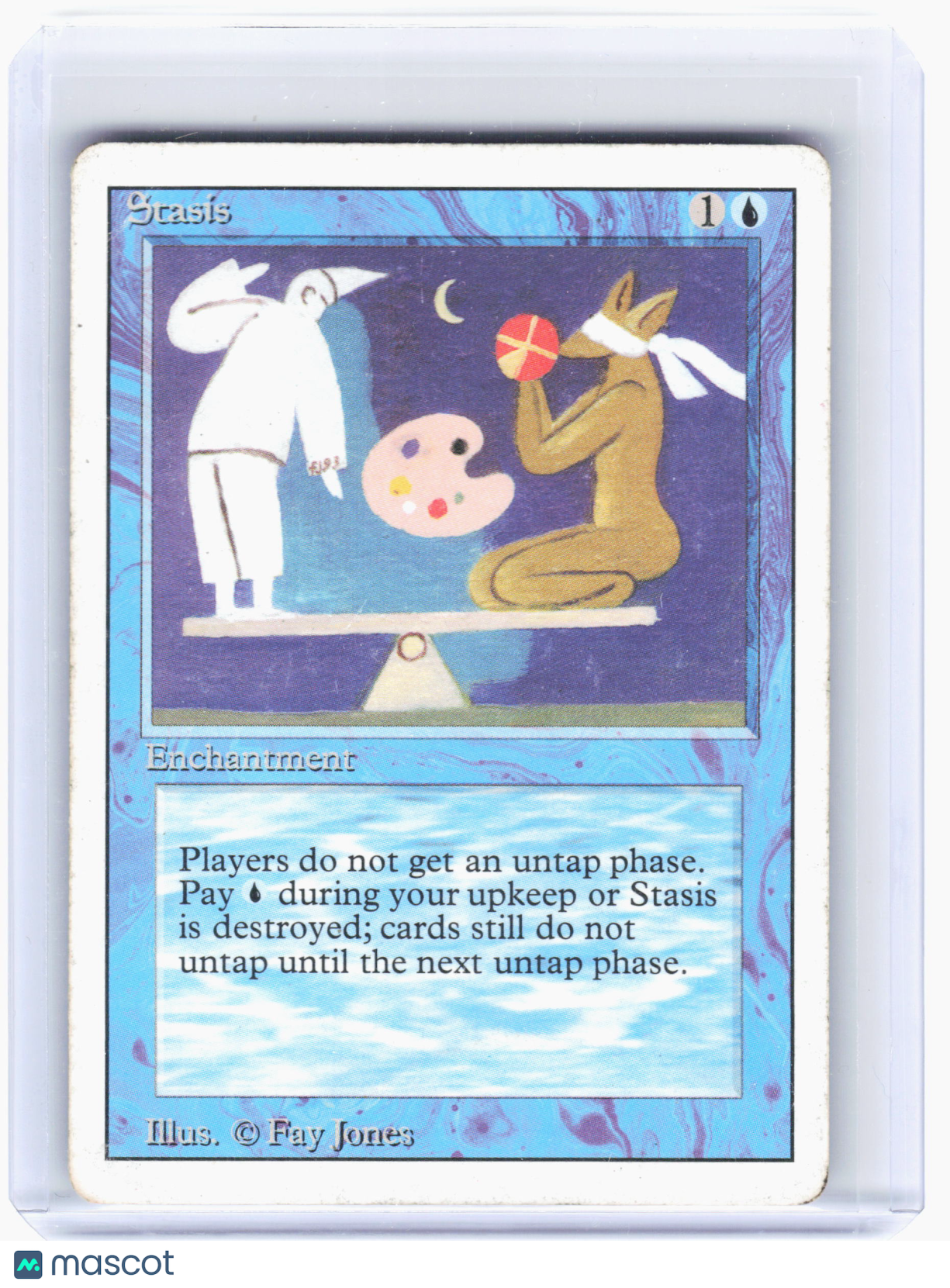 1993 Magic: The Gathering—Stasis Revised Edition—Rare Nonfoil [Damaged]