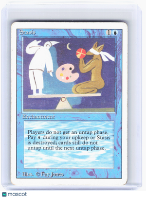 1993 Magic: The Gathering—Stasis Revised Edition—Rare Nonfoil [Damaged]