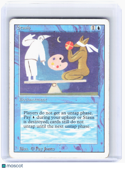1993 Magic: The Gathering—Stasis Revised Edition—Rare Nonfoil [Damaged]