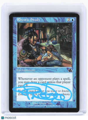 2000 Magic: The Gathering—Rhystic Study #45 Prophecy—Common Nonfoil (Signed)