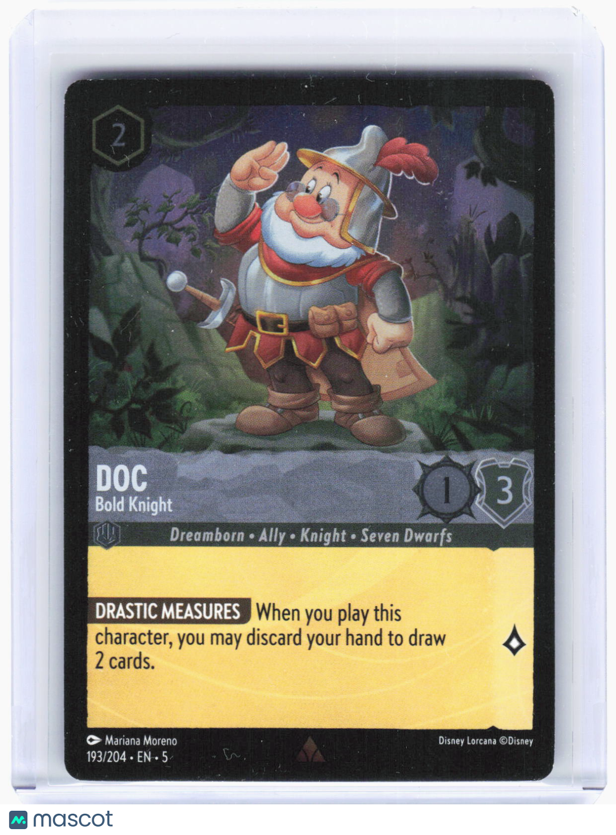 2024 Disney Lorcana—Doc - Bold Knight #193/204 Shimmering Skies—Rare Foil